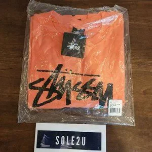stussy orange t shirt